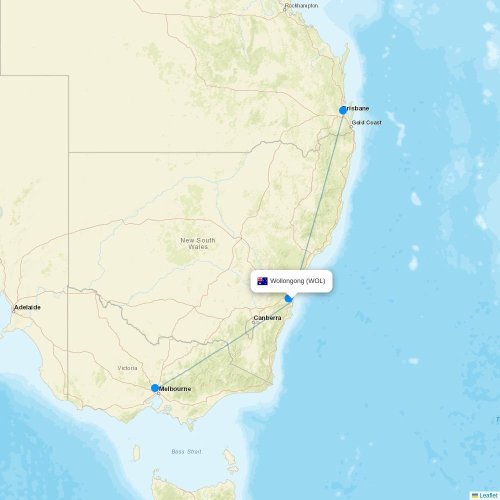 Wollongong WOL Flight Routes Flight Routes WOL 