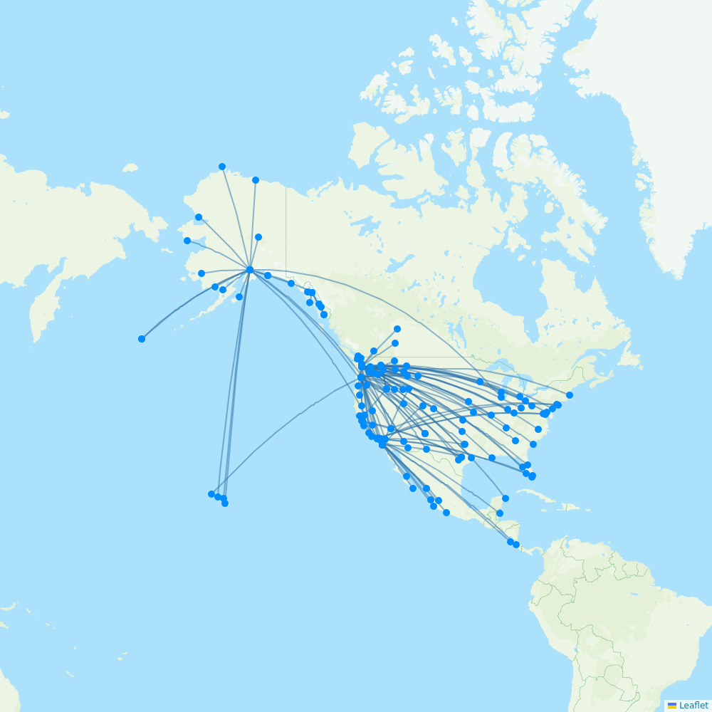 Alaska Airlines Routes 2026 Map With All Flights Flight Routes AS 
