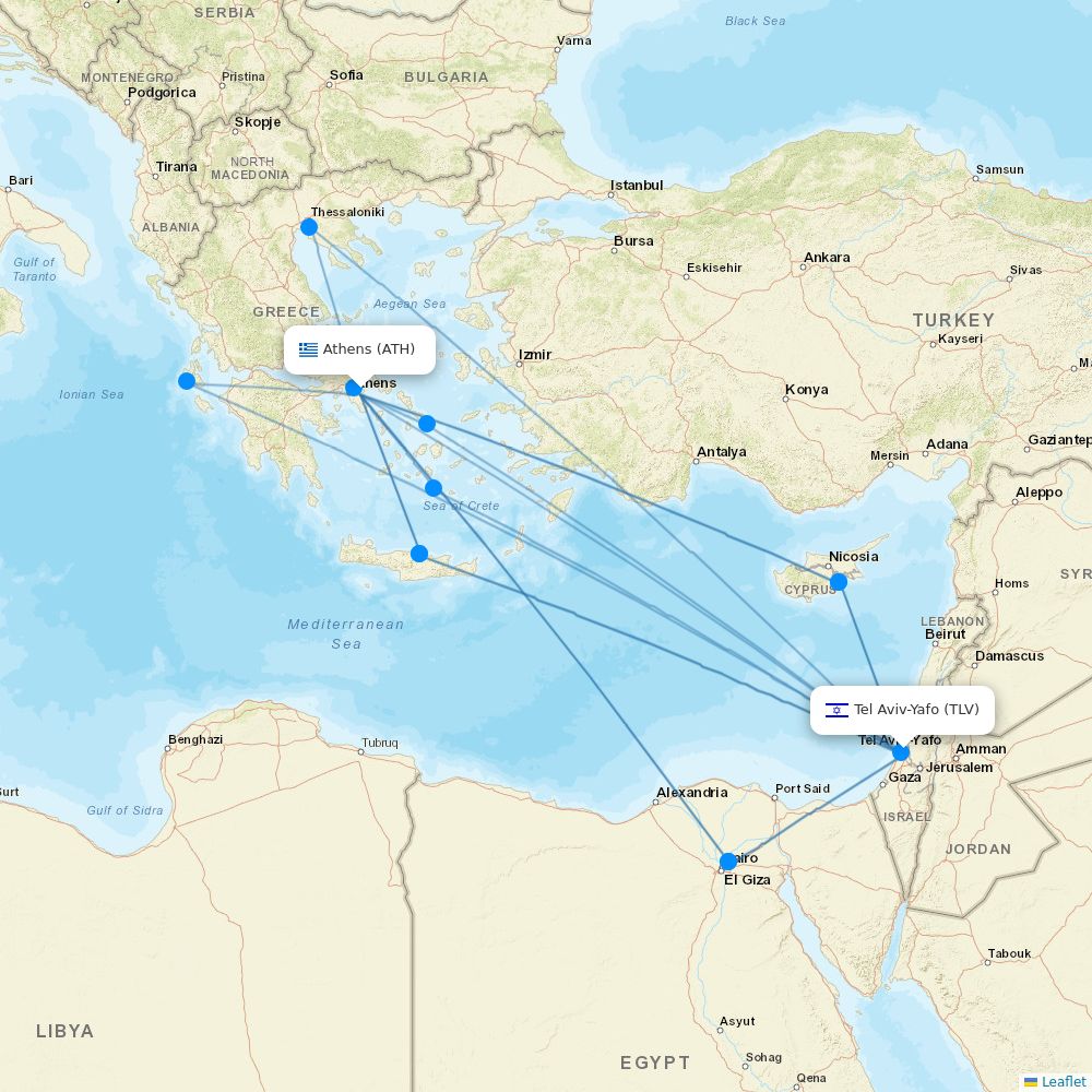 Aegean Airlines Routes 2026 Map With All Flights Flight Routes ATH TLV 
