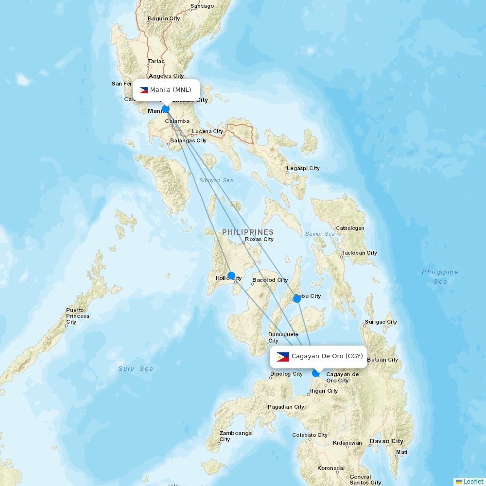 Philippine Airlines Routes 2026 Map With All Flights Flight Routes CGY MNL 