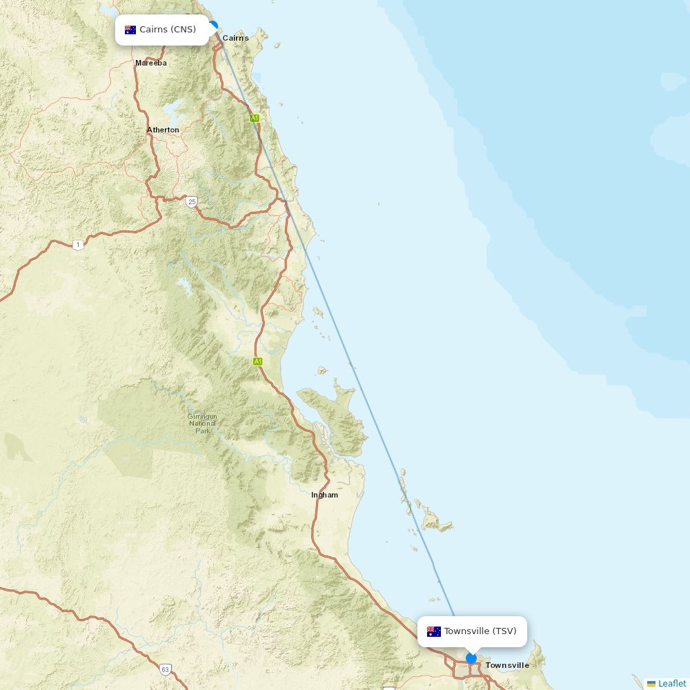 Qantas Routes 2026 Interactive Map With All Flights Flight Routes CNS TSV 