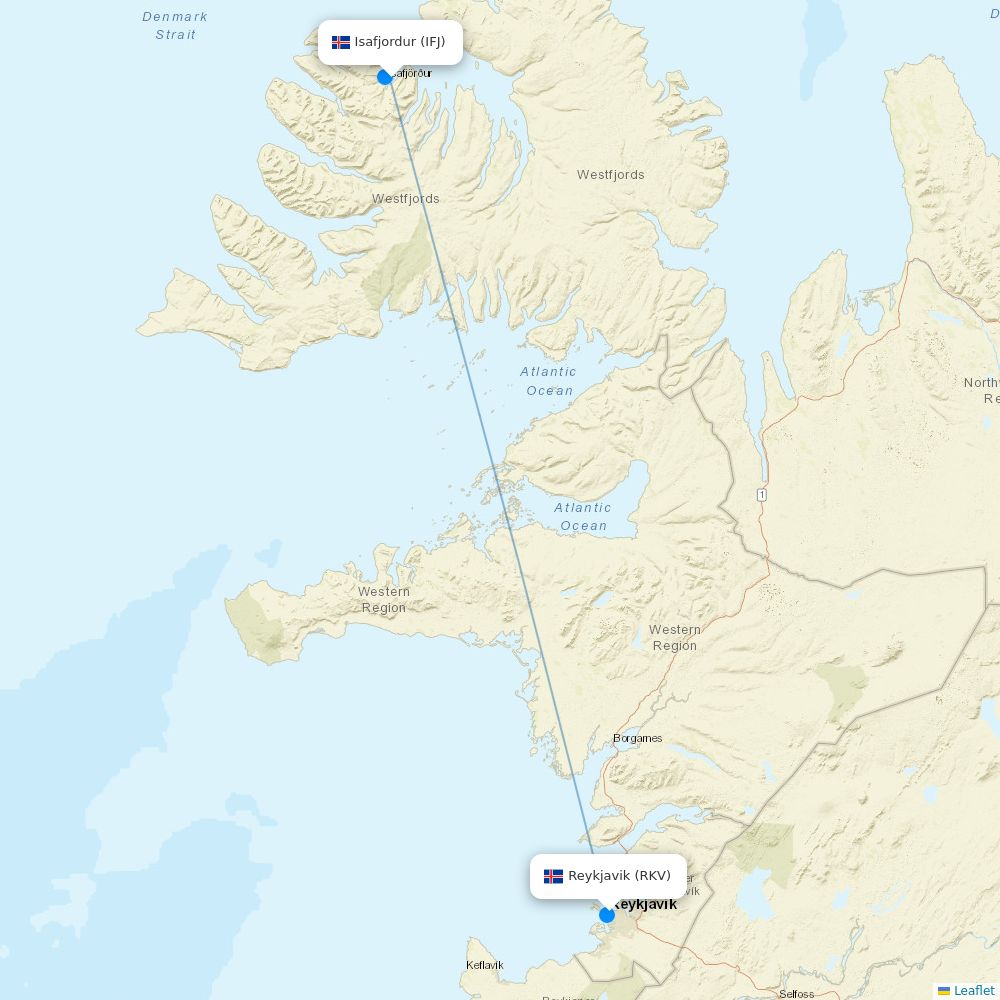 Icelandair Airline Routes FI 2026 Map Flight IFJ RKV.