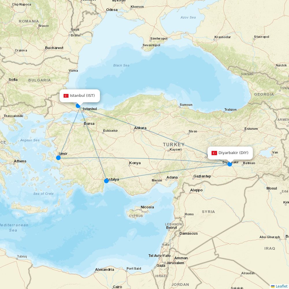 Turkish Airlines Routes 2026 Map With All Flights Flight Routes IST DIY 