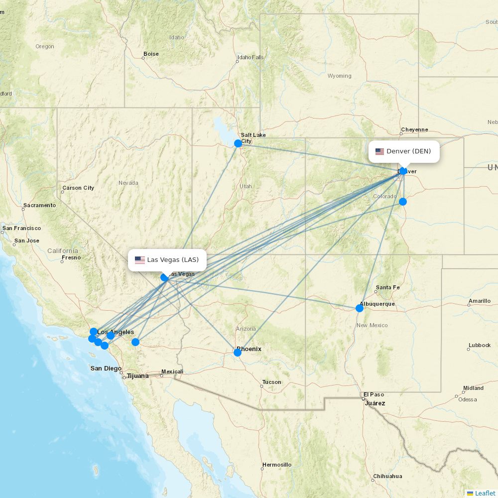 Southwest Airlines Routes 2026 Map With All Flights Flight Routes LAS DEN 