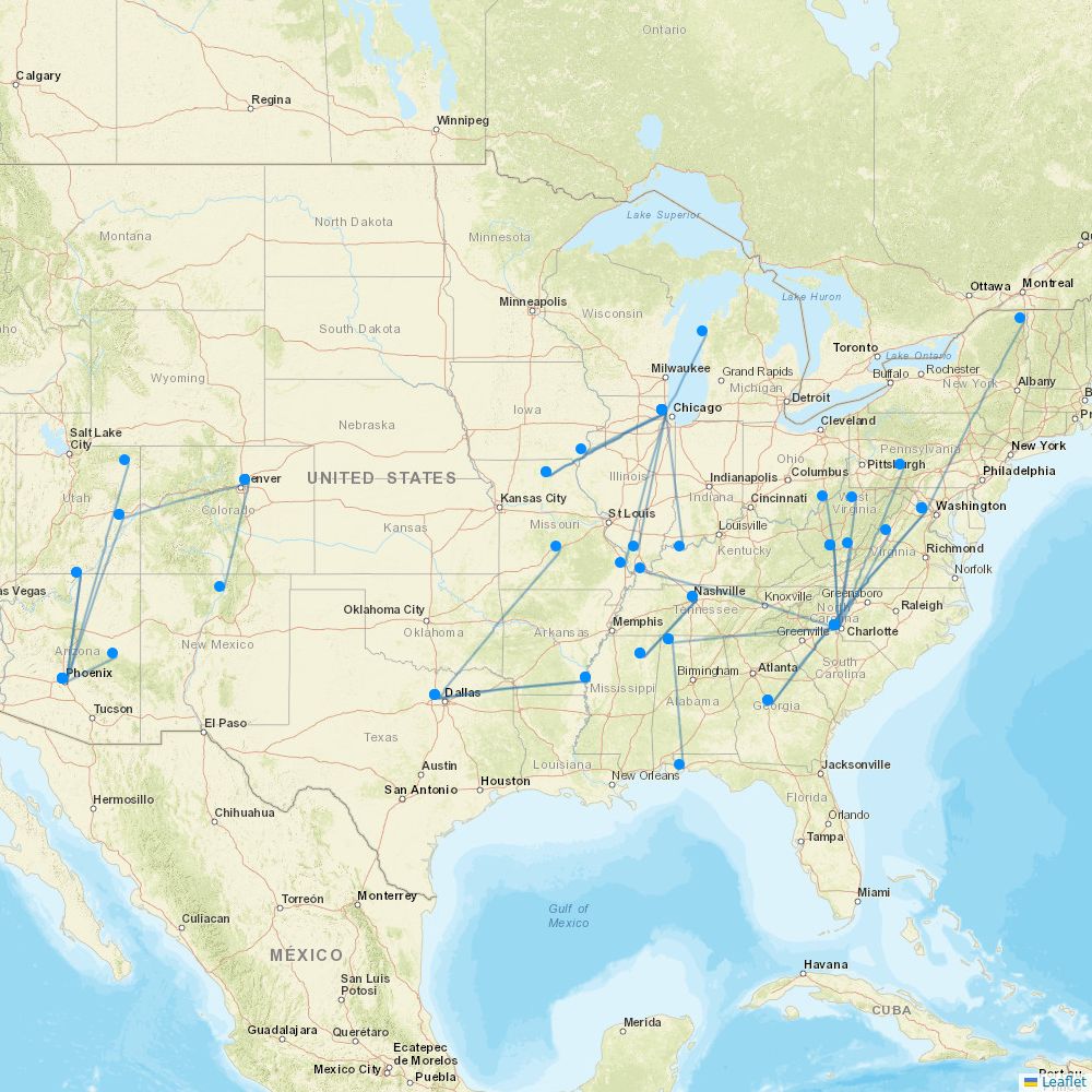 Contour Aviation Airline Routes LF 2026 Map Flight Routes LF 