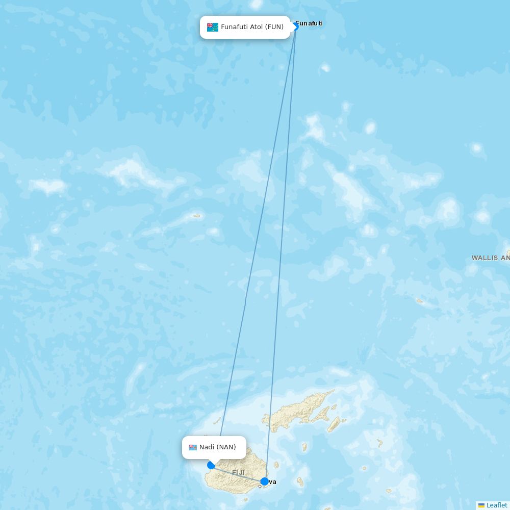 Fiji Airways Airline Routes FJ 2026 Map Flight Routes NAN FUN 