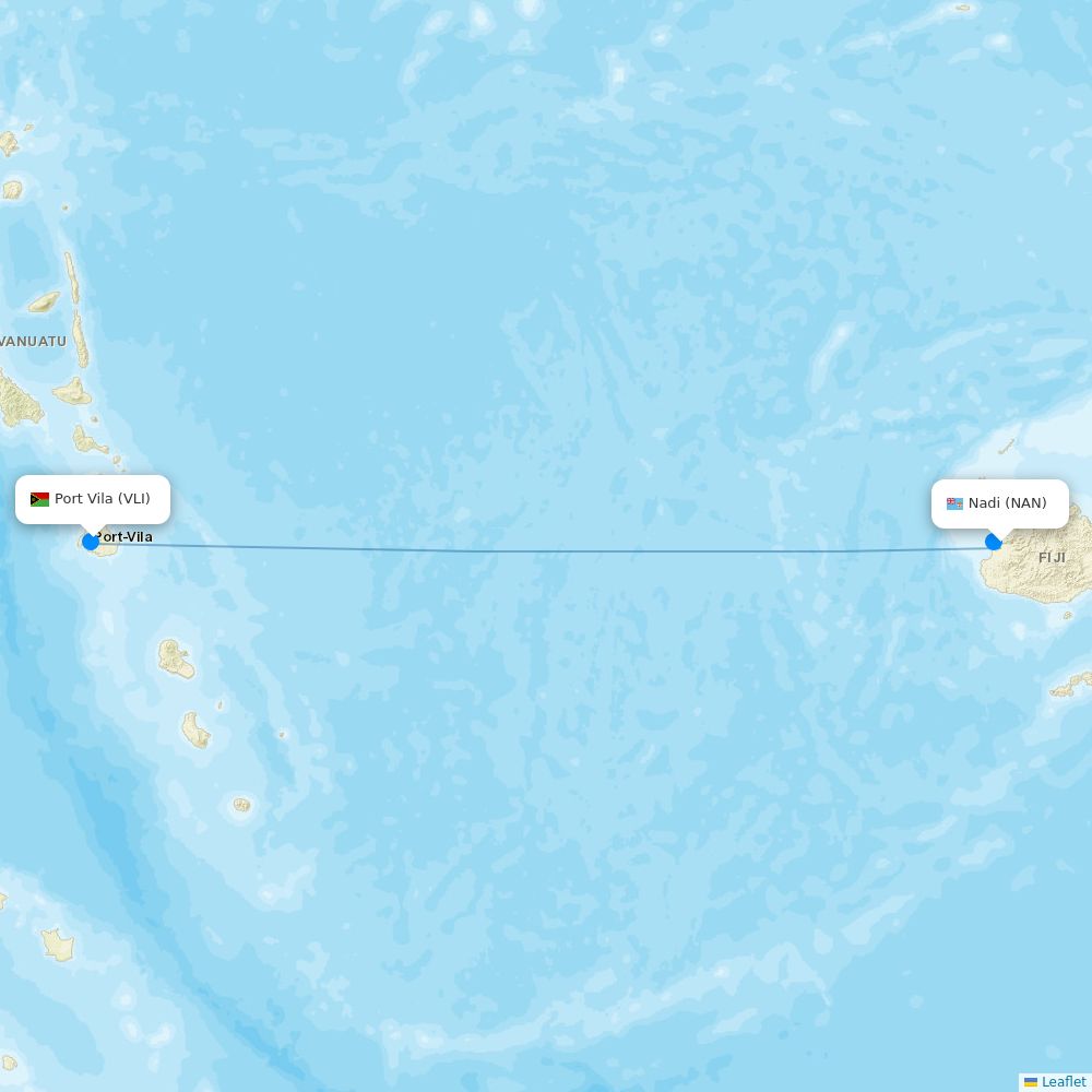 Fiji Airways Airline Routes FJ 2026 Map Flight Routes NAN VLI 