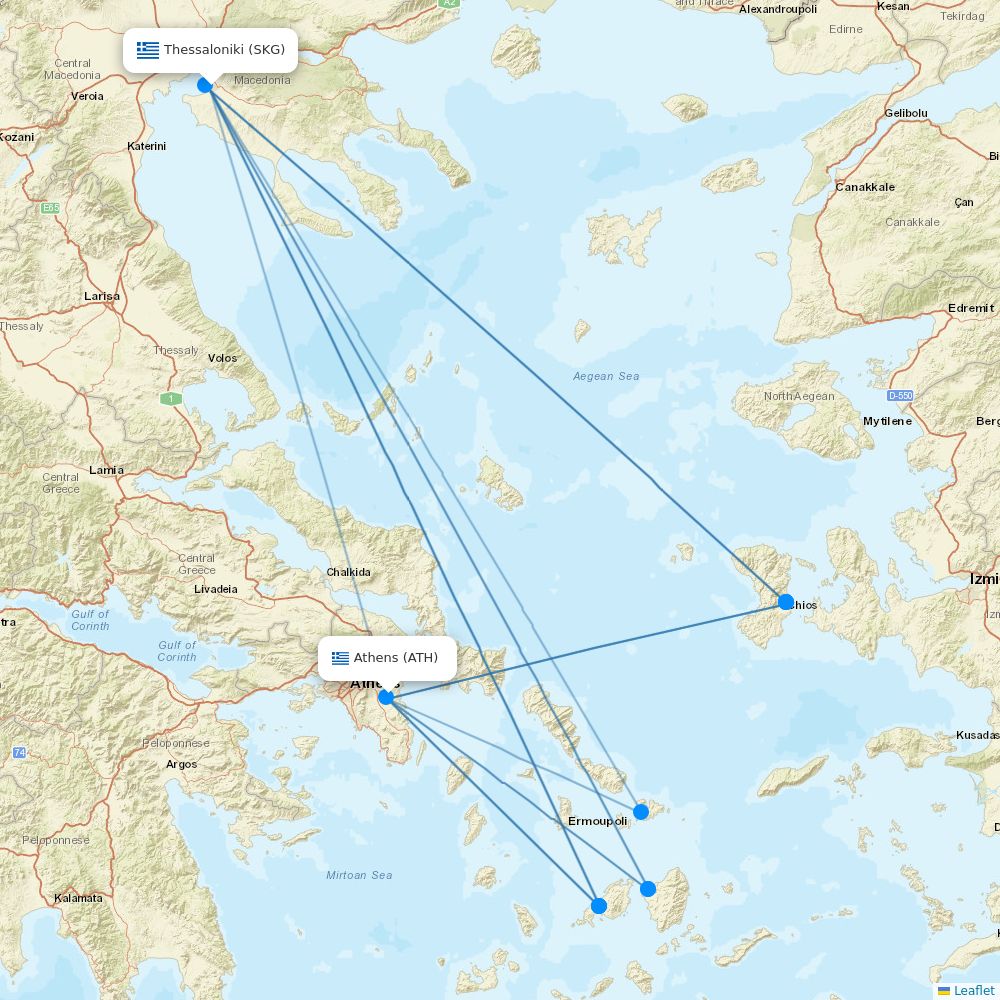 Aegean Airlines Routes 2026 Map With All Flights Flight Routes SKG ATH 