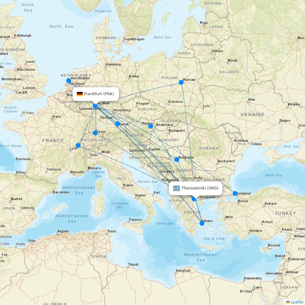 Aegean Airlines Routes 2026 Map With All Flights Flight Routes SKG FRA 