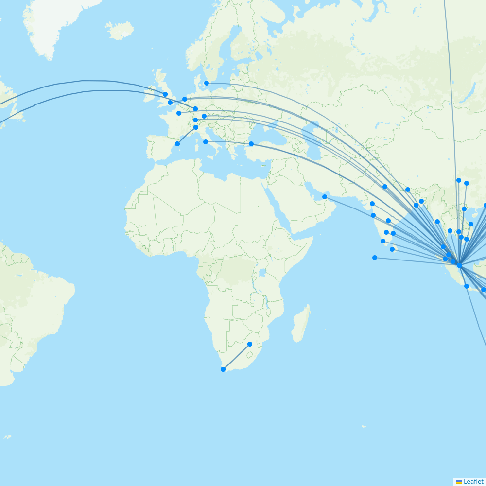 Singapore Airlines Routes 2026 Map With All Flights Flight Routes SQ 