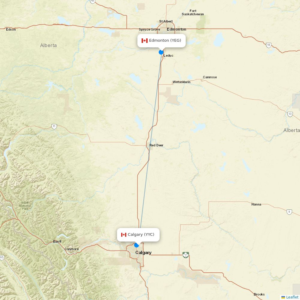Air Canada Routes 2026 Interactive Map With All Flights Flight Routes YYC YEG 