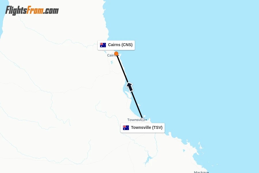 Direct Non Stop Flights From Townsville To Cairns Schedules Tsv Cns