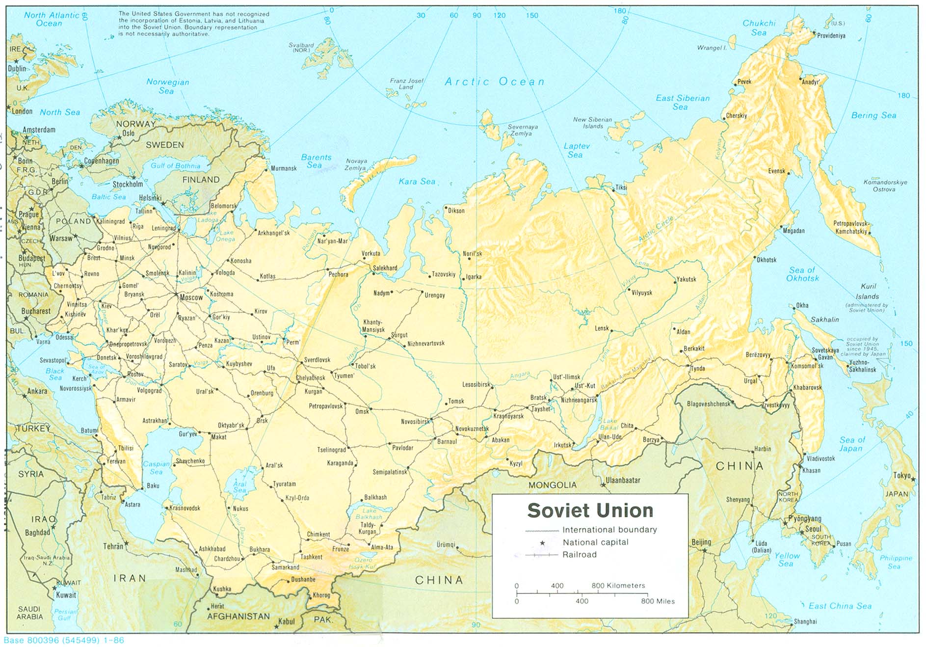 Russia And The Former Soviet Republics Maps Perry Casta Eda Map Soviet Union Rel 1986 