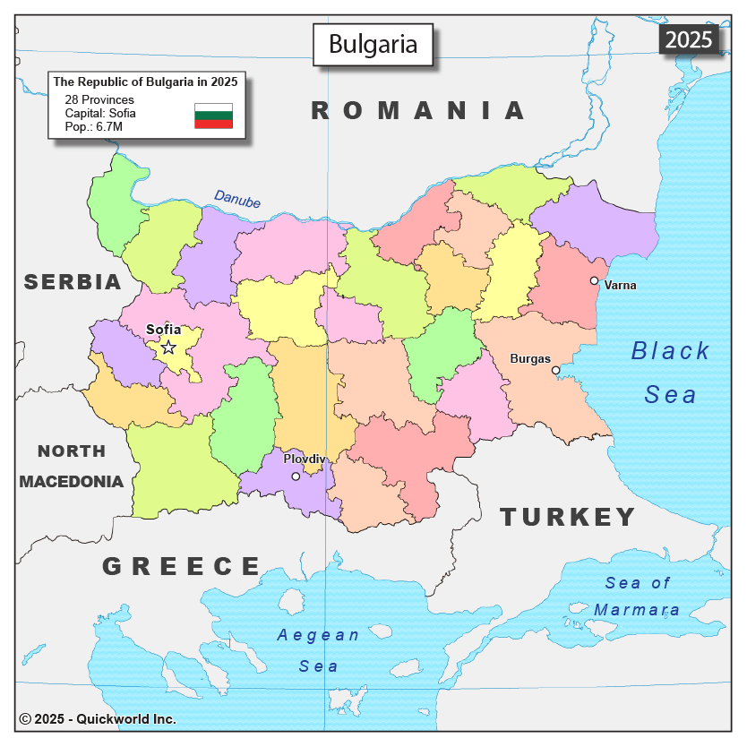 World Map Bulgaria Qmg Bgr Y25 Q01 