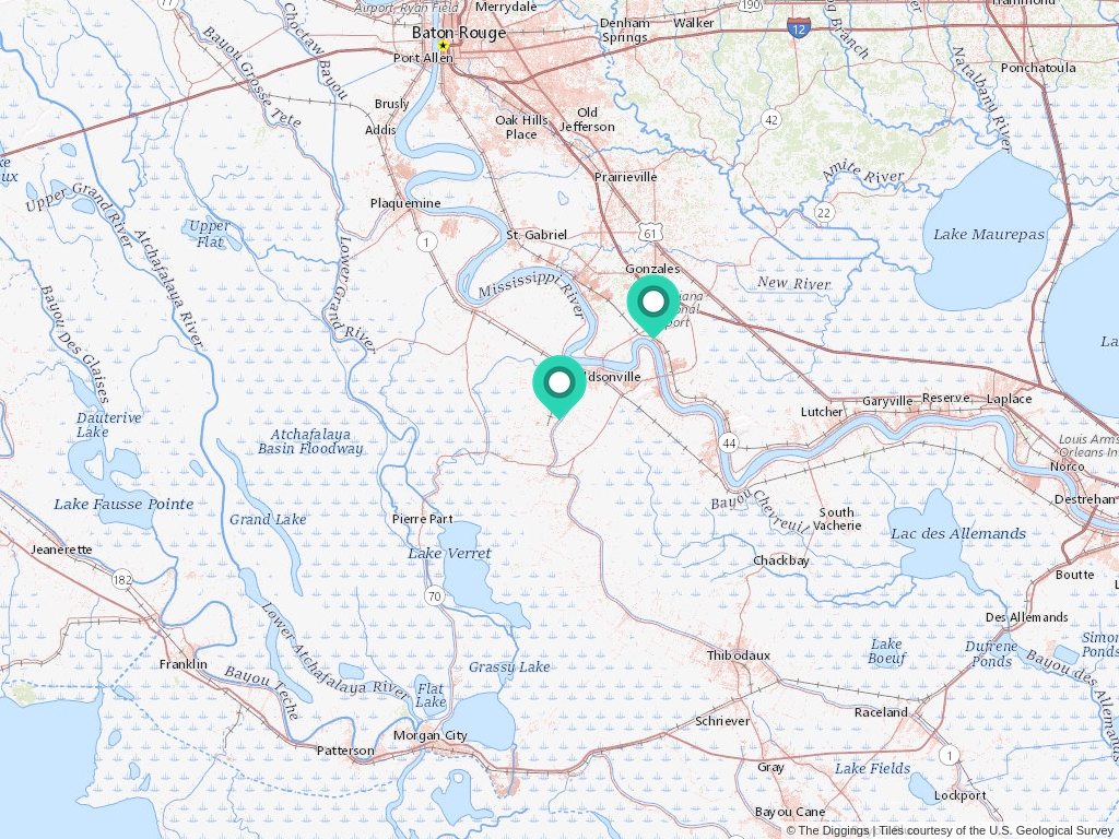 Belle Rose Louisiana Map Overview Large 
