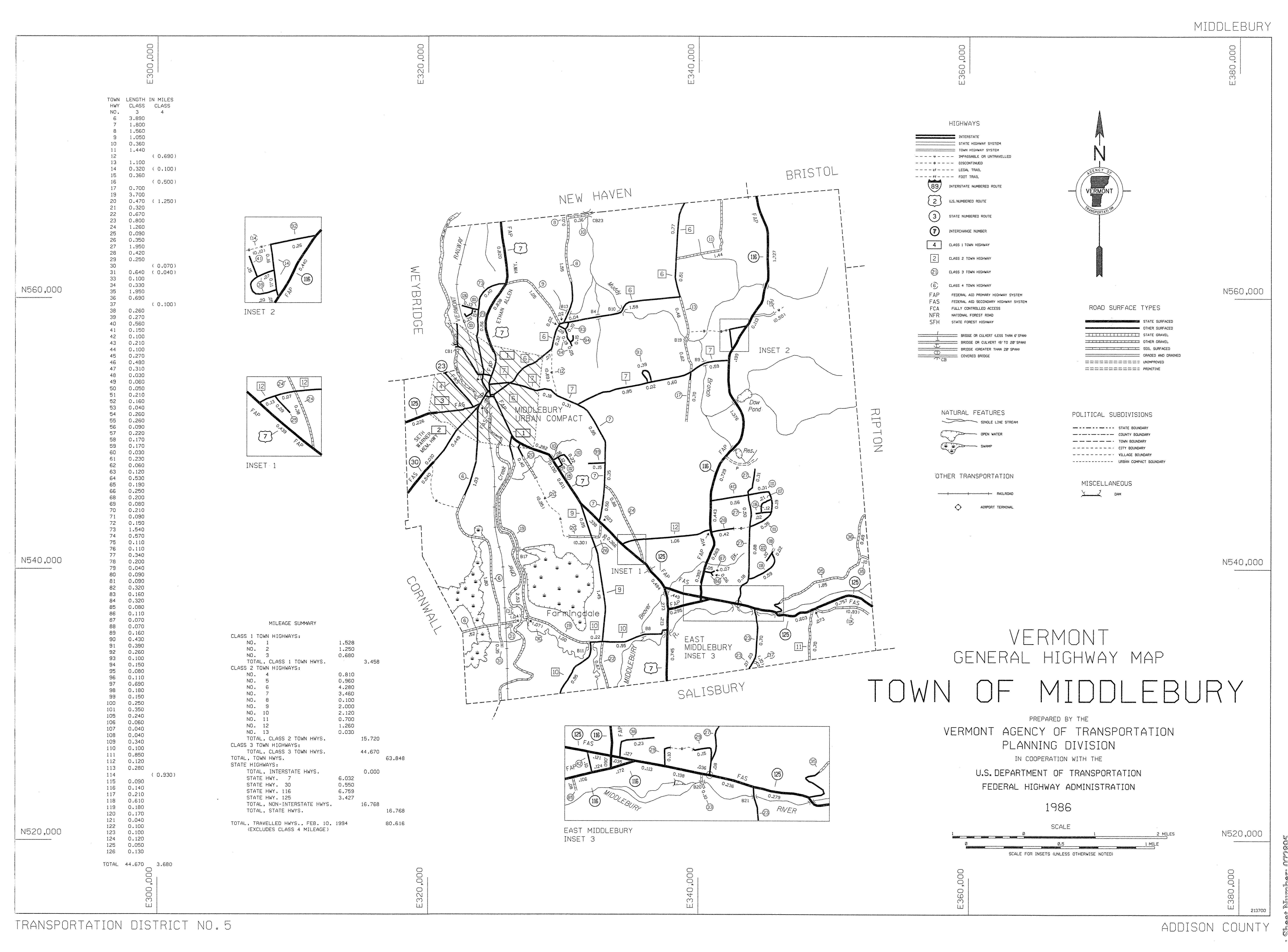 Maps Vtrans Vermont Gov Maps Addison Co MIDDLEBURY MIDDLEBURY MILEAGE 1994.TIF