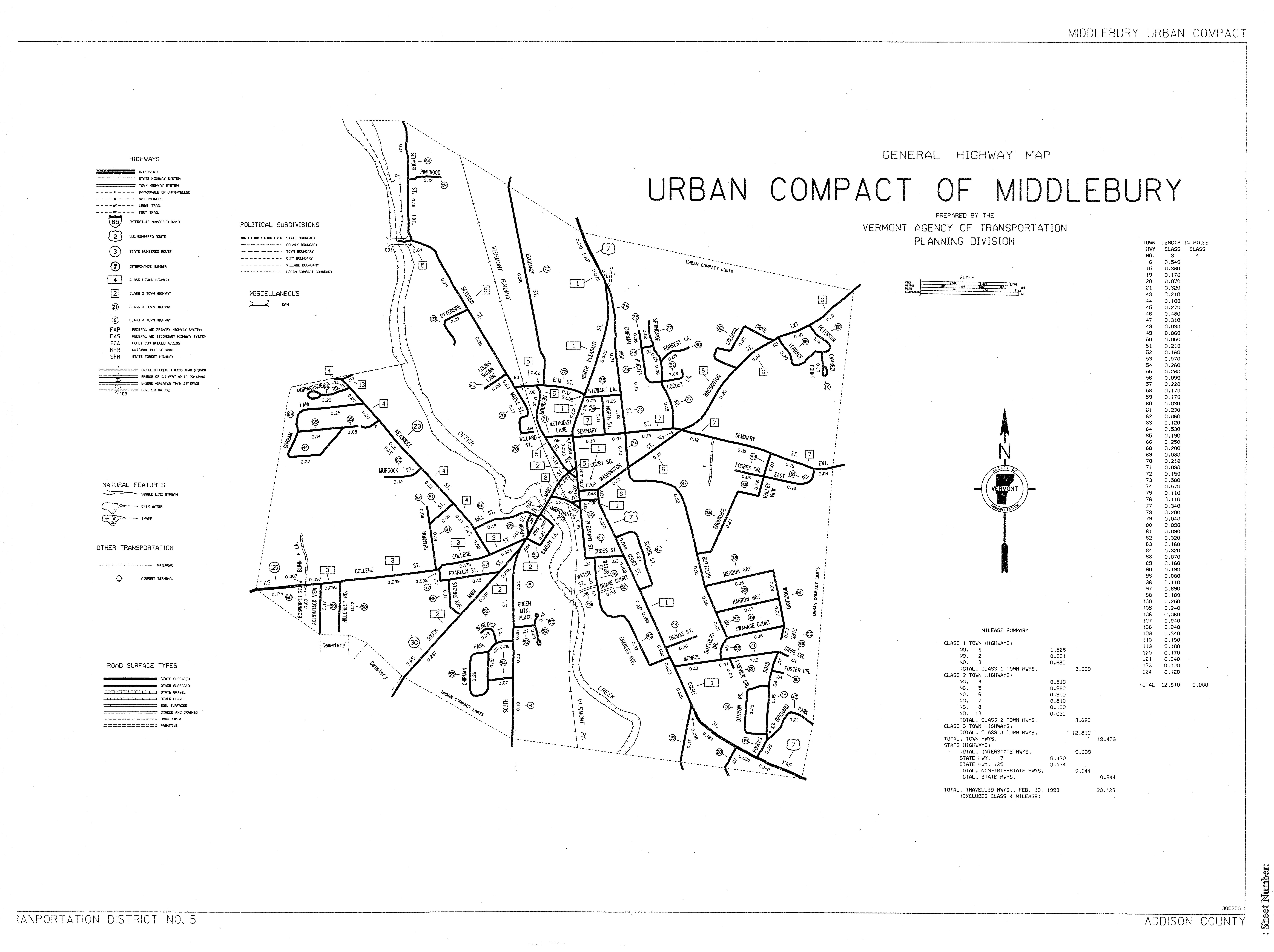 Maps Vtrans Vermont Gov Maps Addison Co MIDDLEBURY MIDDLEBURY UC MILEAGE 1994.tif