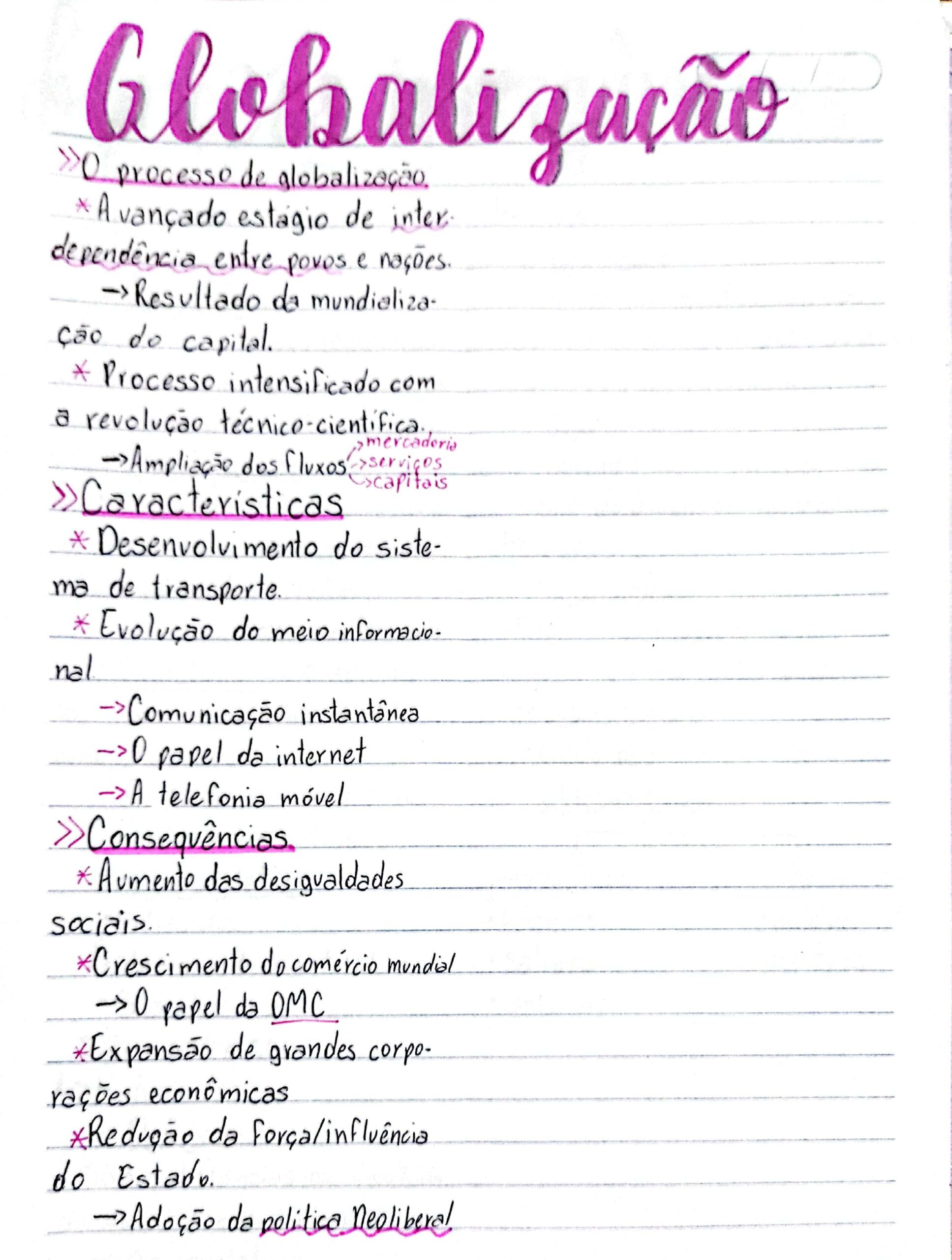 MAPA MENTAL SOBRE GLOBALIZAÇÃO