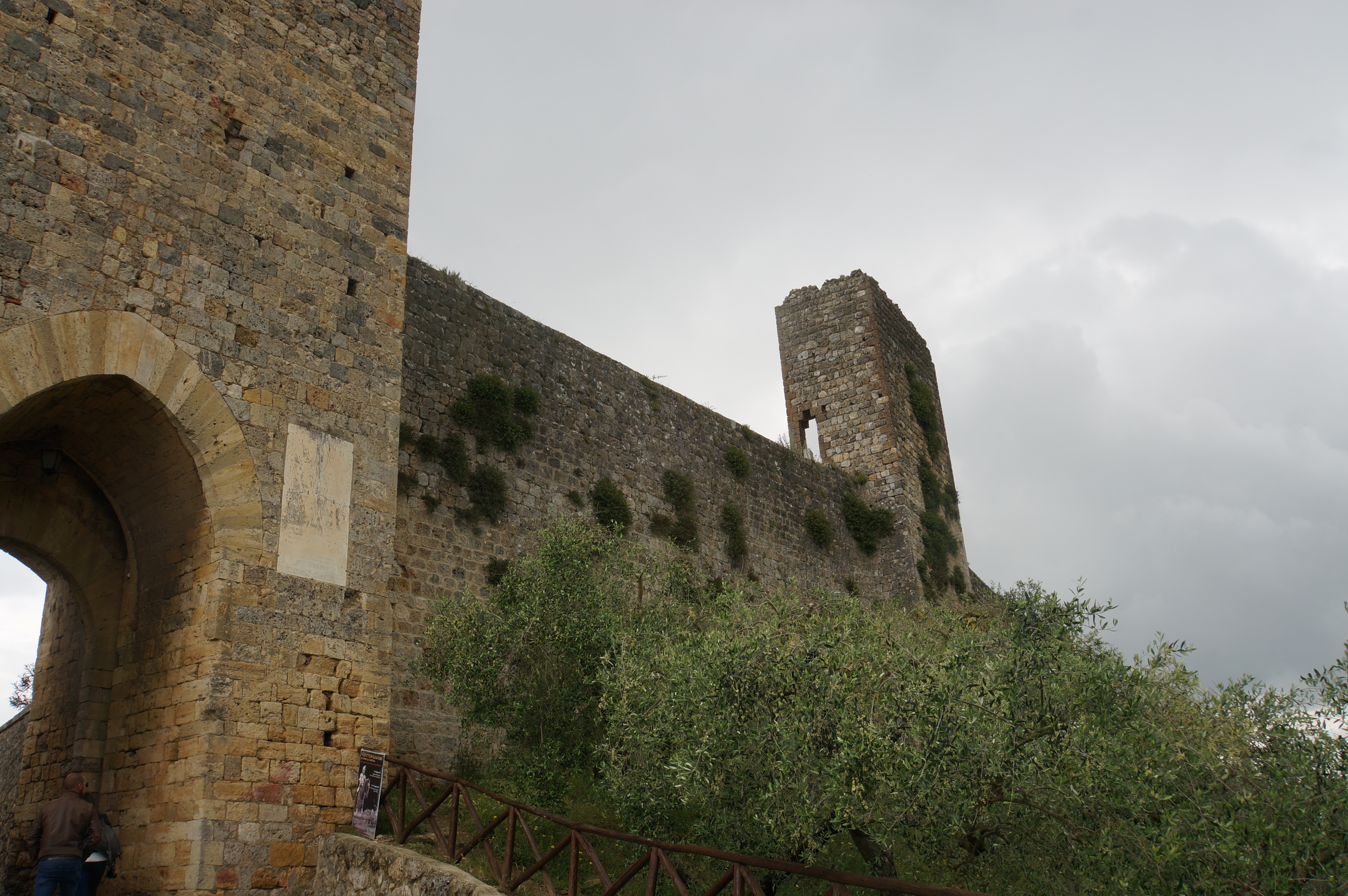 Entrance to the castle, walls reaching skywards