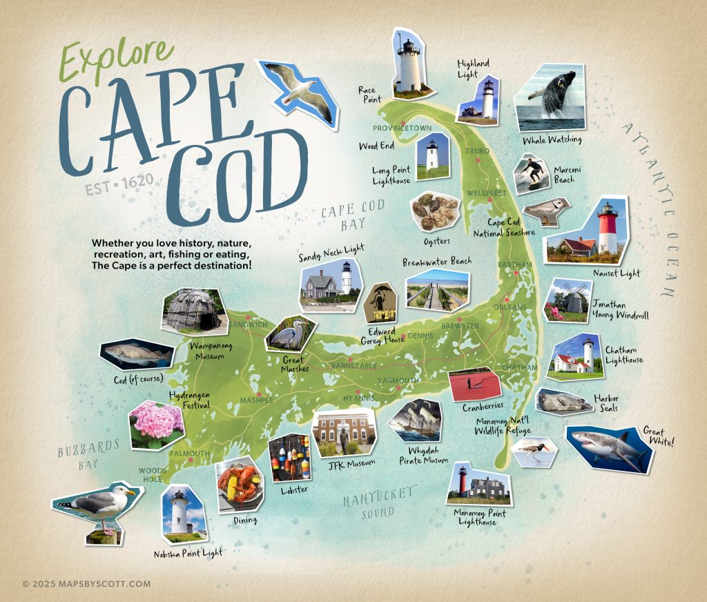 Maps By ScottCape Cod Maps By Scott Cape Cod Photo Illus Map 1024x872 
