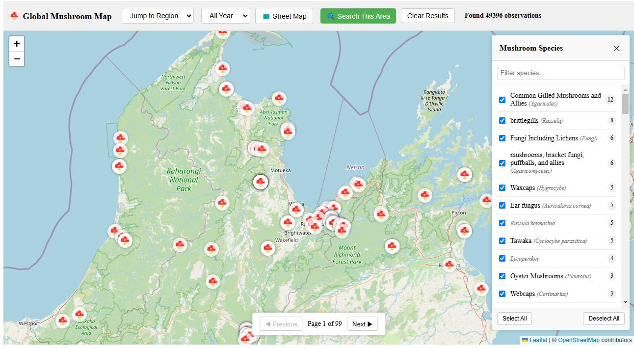 Global Mushroom Foraging Map February 11 2026 Mushroom Map 