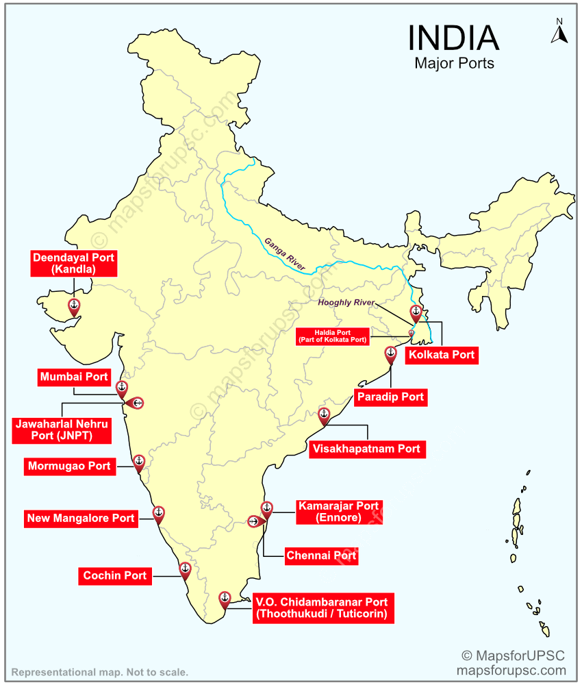 Sea Ports Of India Map Major Ports In India Map 