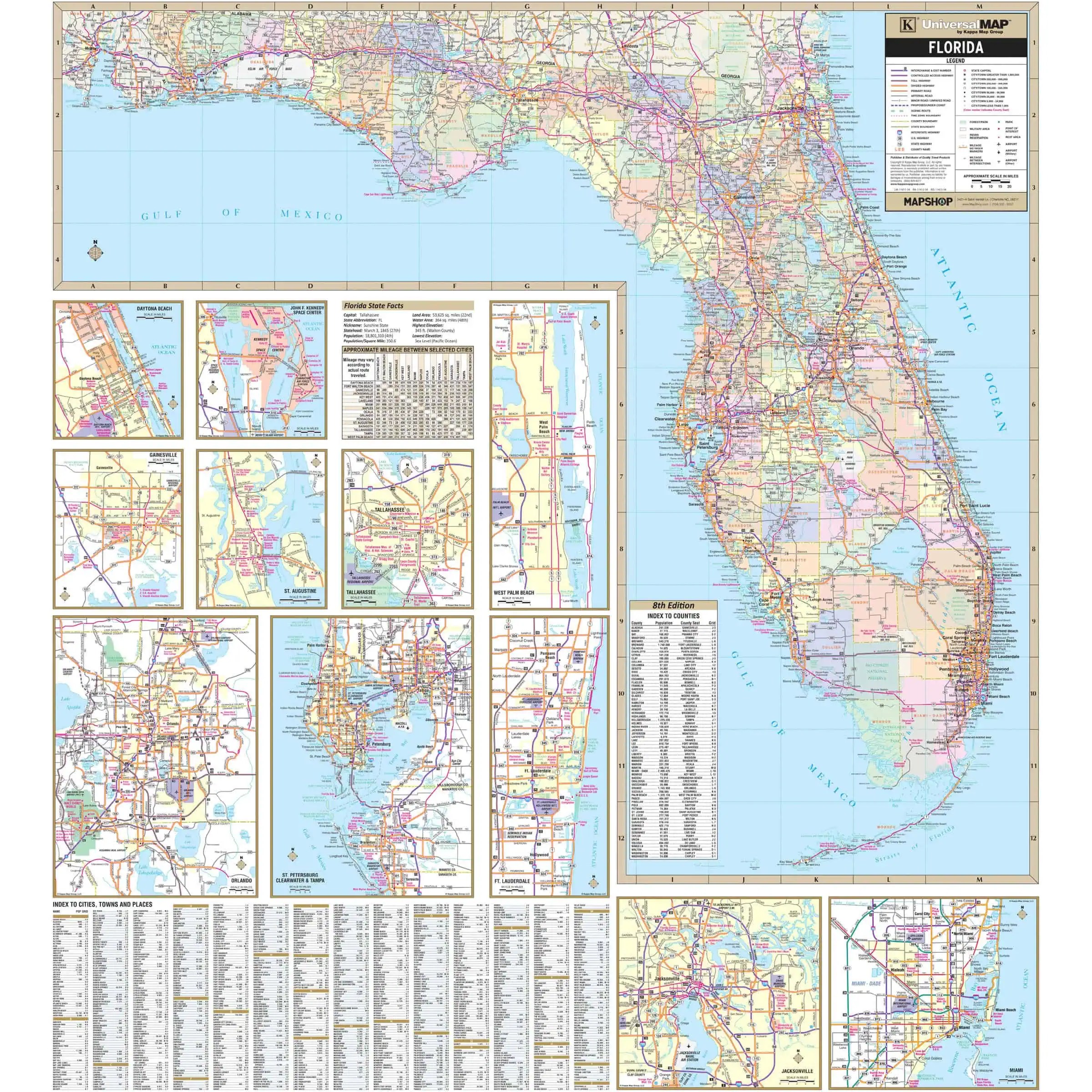 Florida Satellite Wall Map By Outlook Maps Mapsales KA S FL WALL.webp