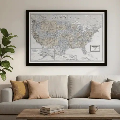 United States Wall Maps Political Physical Map Shop USMaps BestSelling