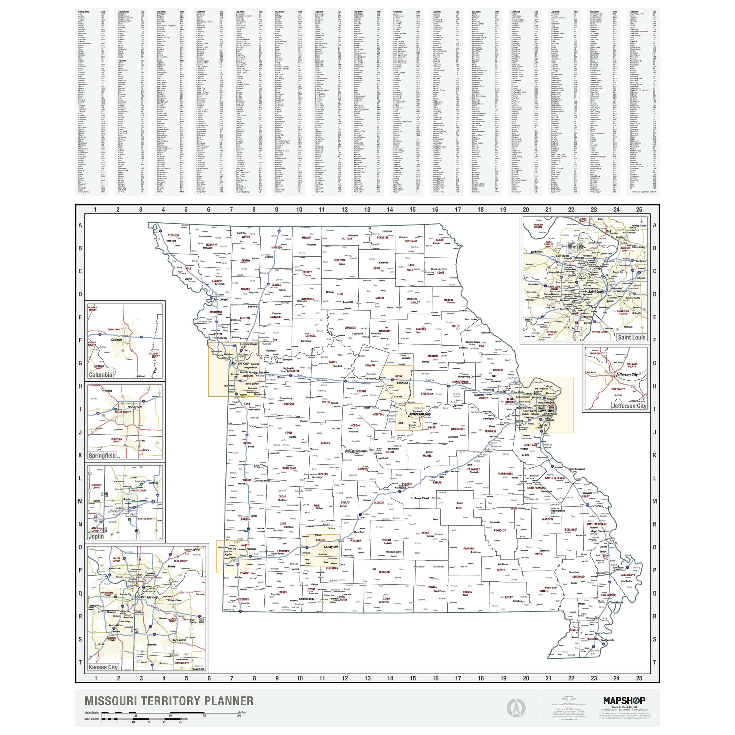Missouri Territory Planner Wall Map By MapShop The Map Shop 