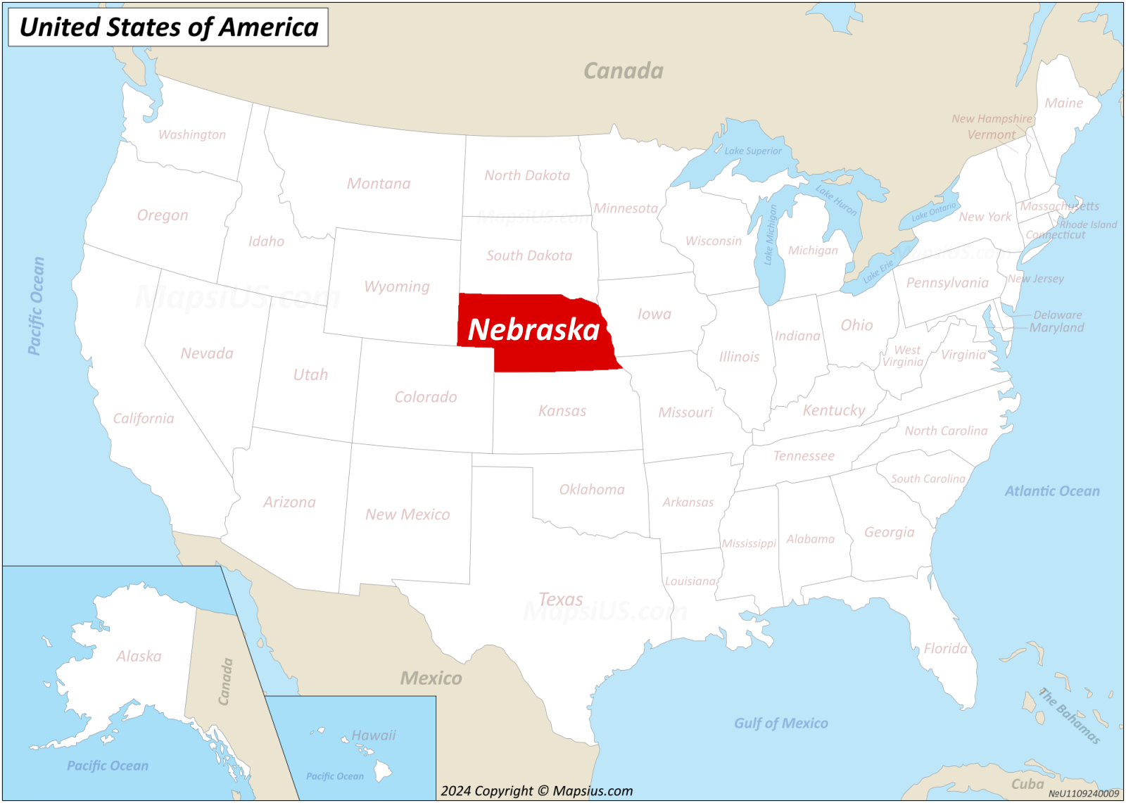 Map Of Nebraska State USA Mapsius Com Nebraska Location Map 