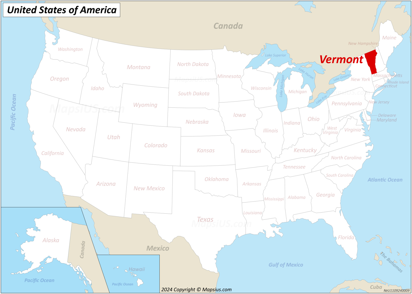 Map Of Vermont State USA Mapsius Com Vermont Location Map 