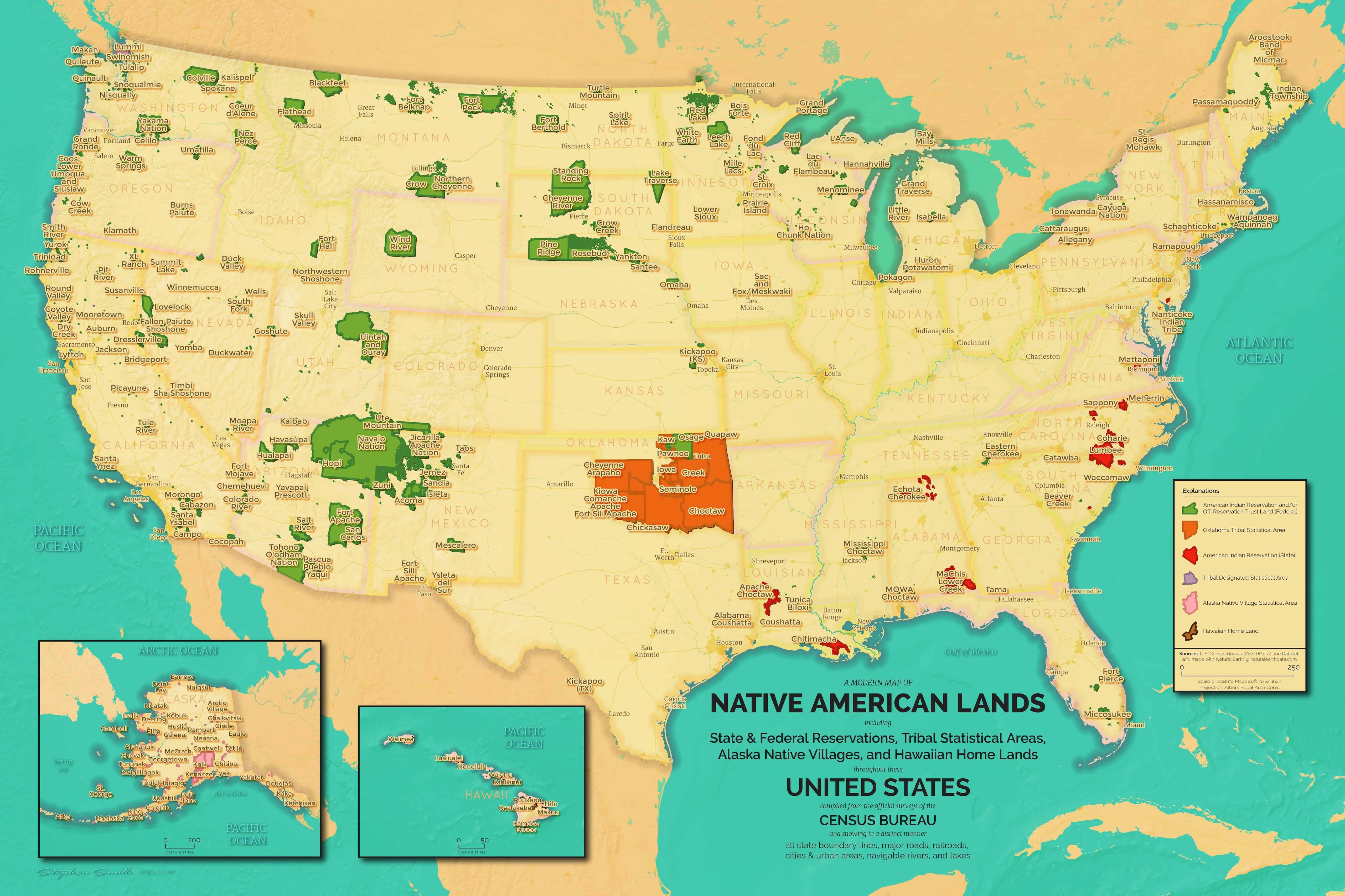 Native American Reservation Map Poster Final 5k 