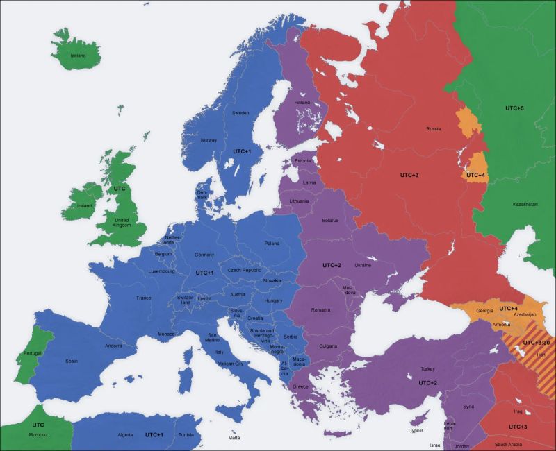 Europe Time Zone Map - Premium Mountain Background Gallery - Ultra HD