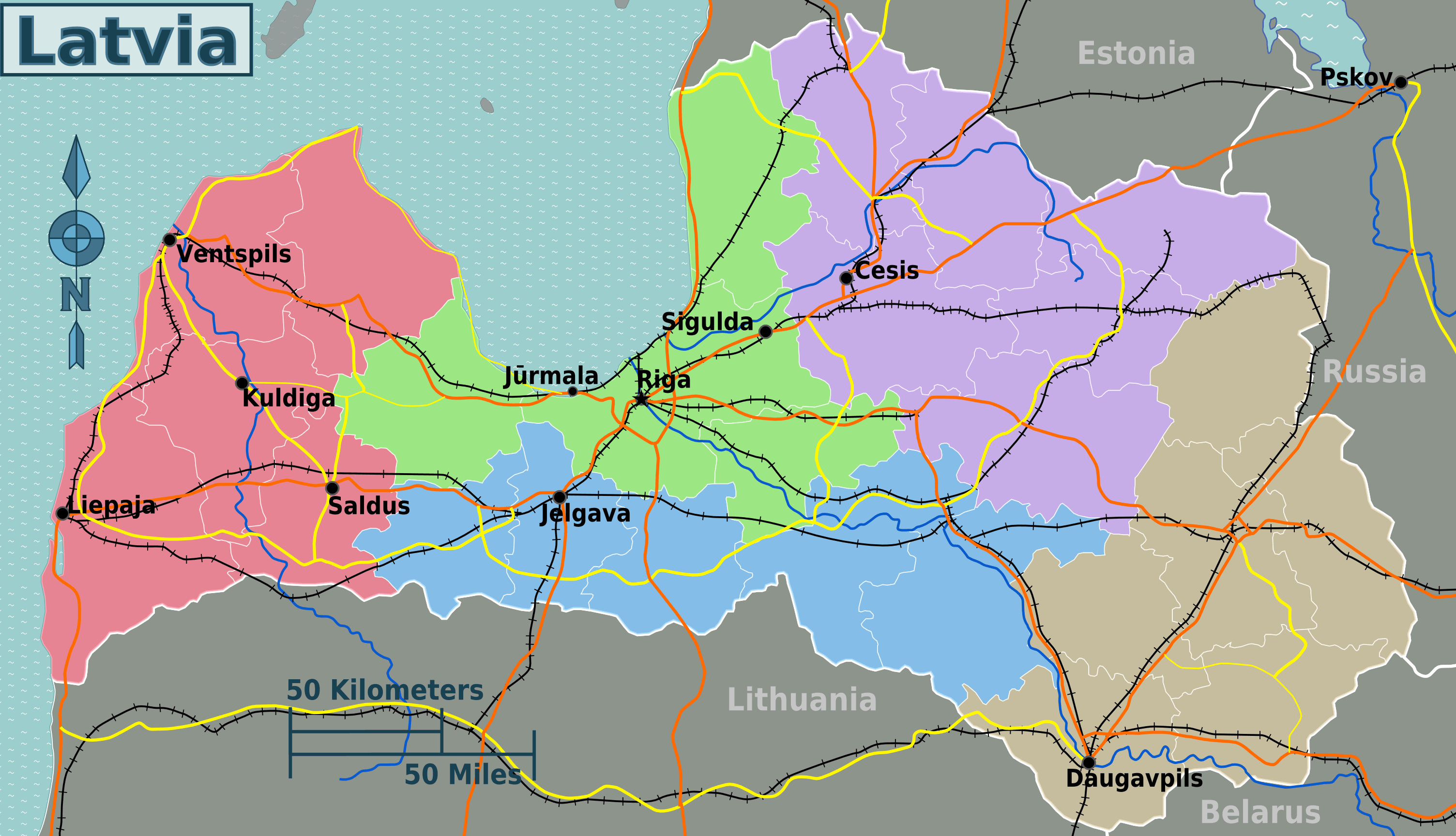 Latvia Map Latvia Mapa Latvia Map ZVSR Latvia Regions Map 