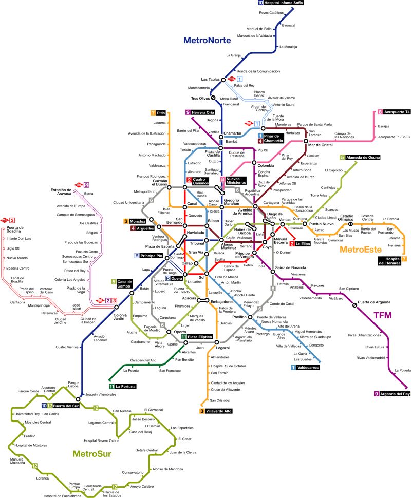Madrid Metro Lines Map Mapsof Net - Download Elegant Gradient Wallpaper | Mobile