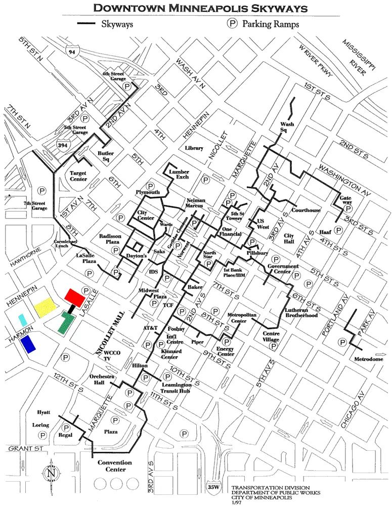 Minneapolis Downtown Transport Map City Center Mapsof Net - Dark Wallpapers - Professional 8K Collection