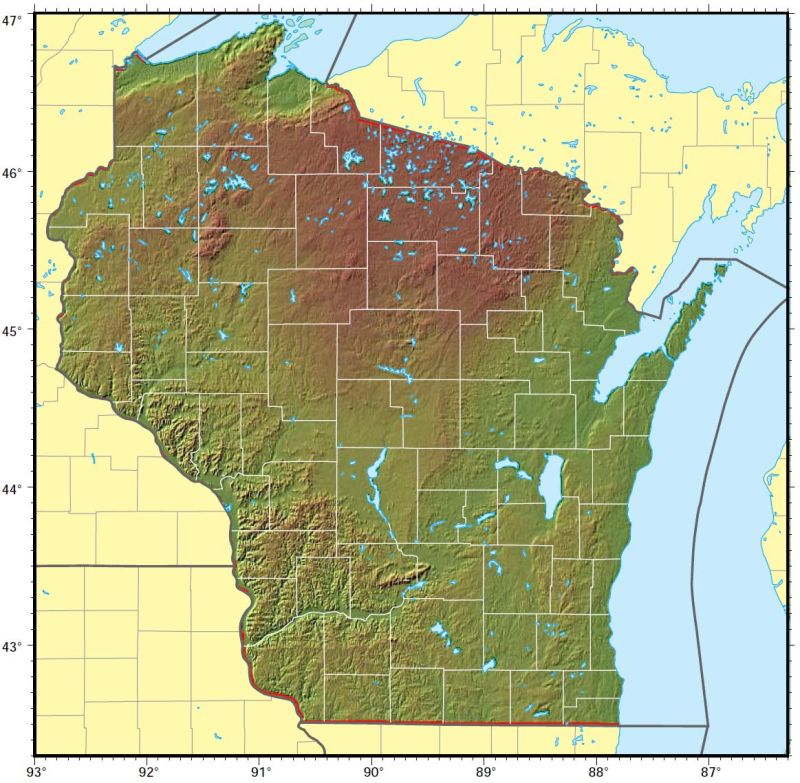 Wisconsin Regions Map Mapsof Net - Download Elegant Space Background | Full HD
