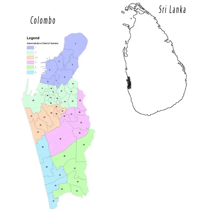 Colombo District Cities Towns Mapsof Net - Download Artistic Vintage Design | Retina