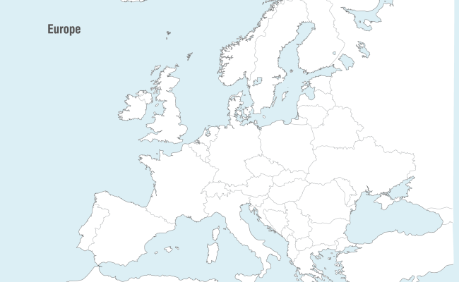 Printable Blank Map Of The Europe Countries Worksheet In 2021 Europe ...