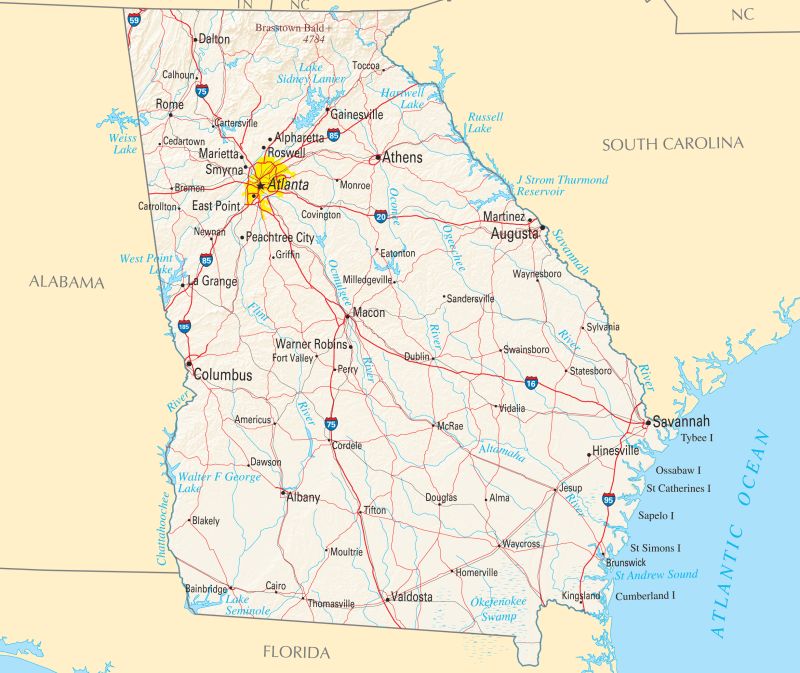 Georgia County Map Mapsof Net - Premium Light Image Gallery - Retina