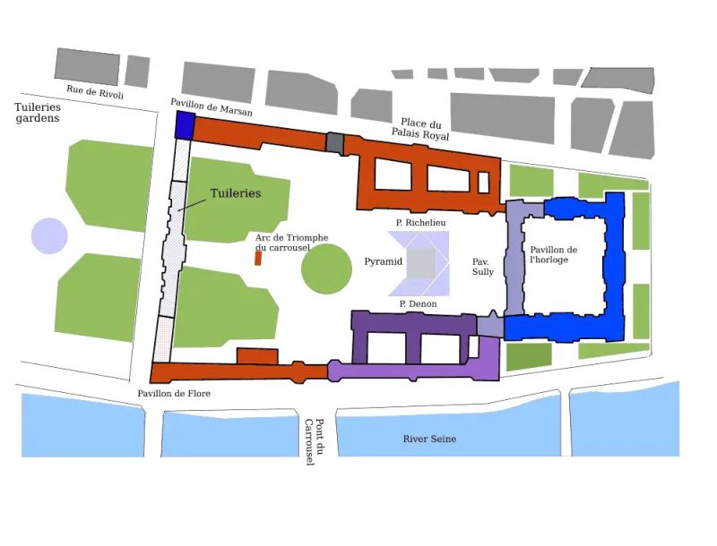 Paris Map Louvre - Artistic Desktop Minimal Designs | Free Download