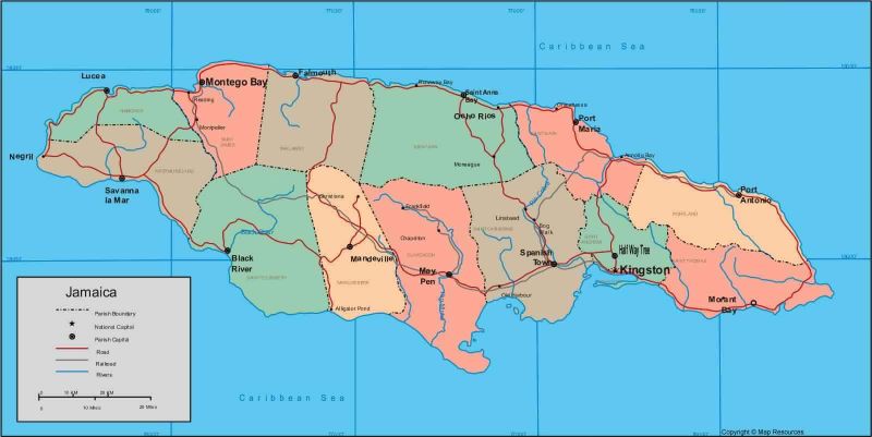Jamaica Map Mapsof Net - Desktop Dark Pictures for Desktop