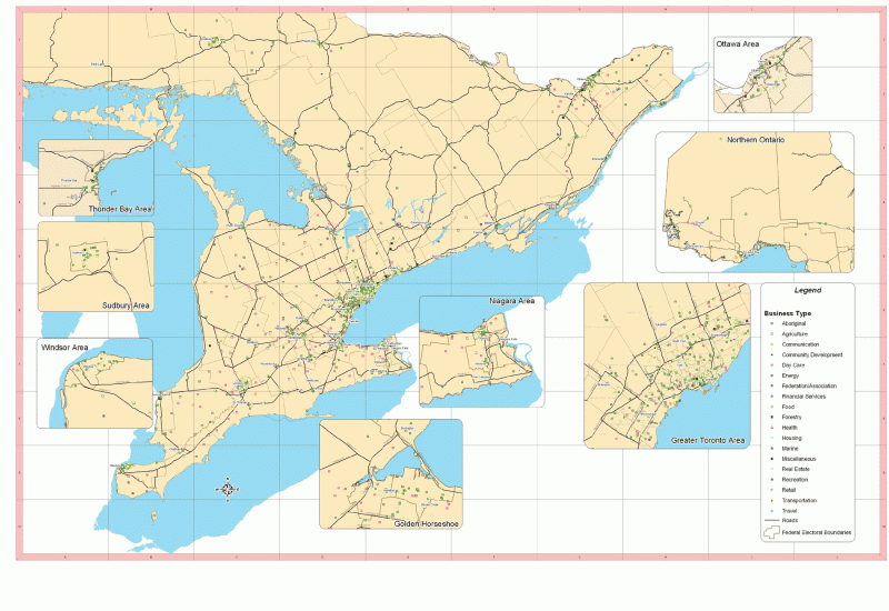 Ontario Canada Mapsof Net - High Resolution City Patterns for Desktop