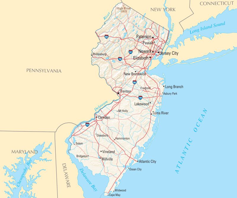 New Jersey Regions Map Mapsof Net - Ultra HD Light Photo - HD