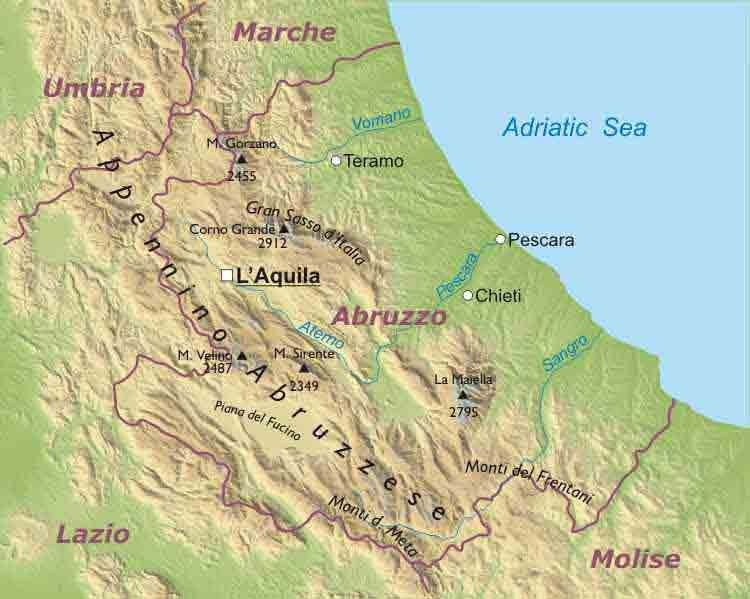 Geomorphologic Map Of Abruzzo Mapsof Net - Best Mountain Illustrations in Full HD