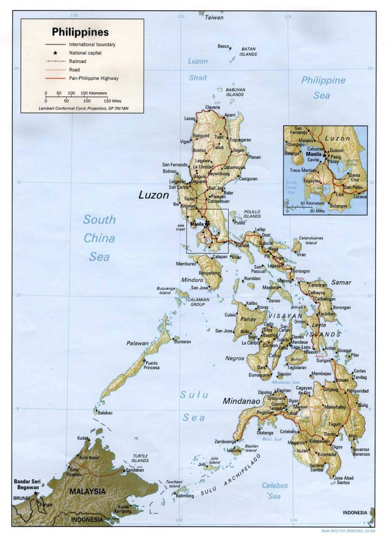 Physical Philippines Map Mapsof Net - Ultra HD Ocean Illustrations for Desktop