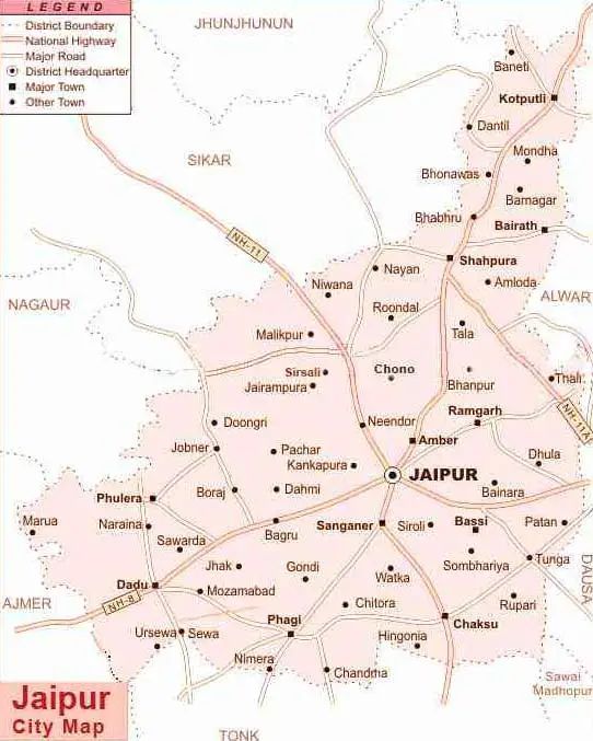 City Map Of Jaipur Mapsof Net - High Resolution Mountain Illustrations for Desktop