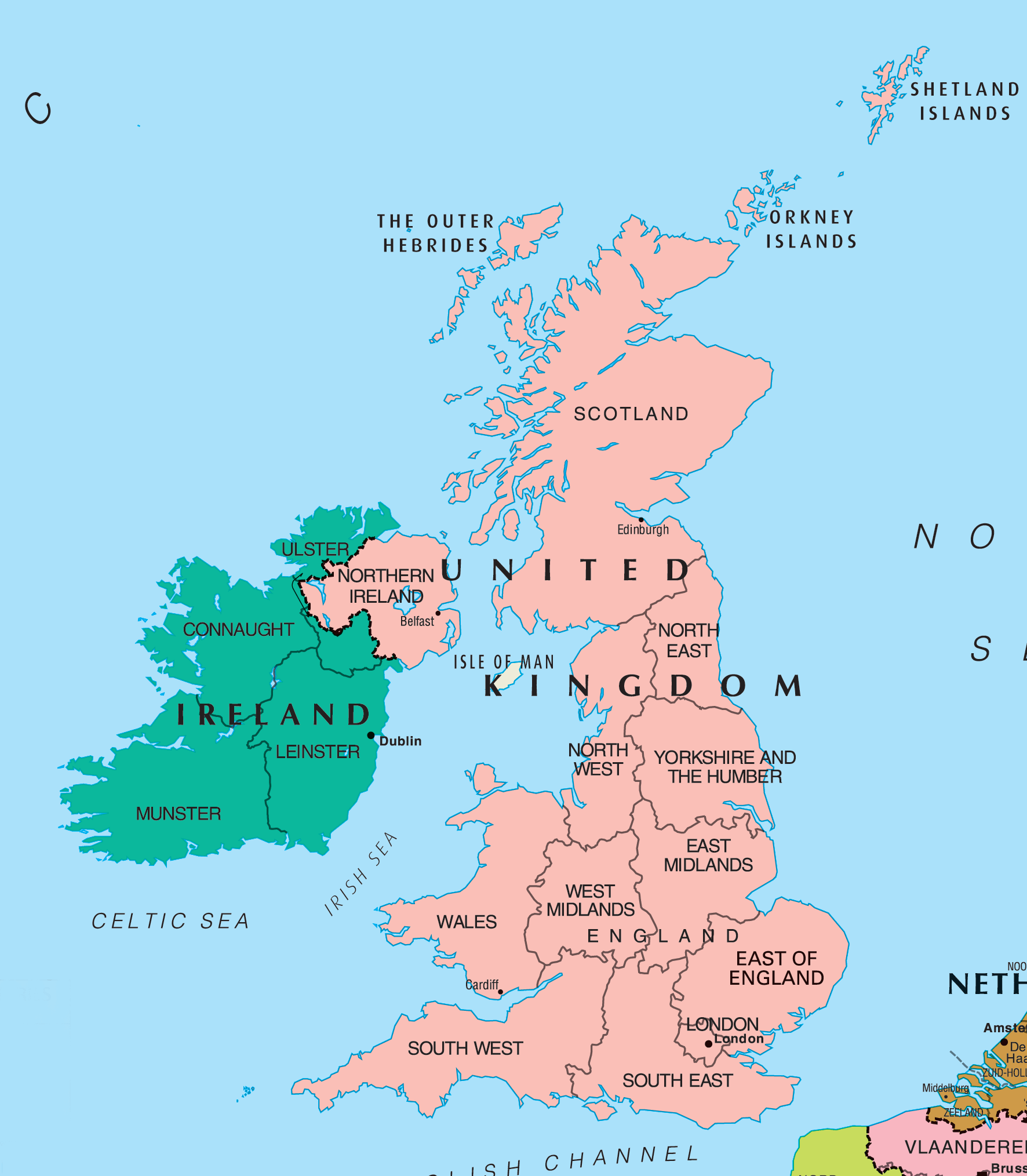 Map Of Gb And Ireland Uk And Ireland 