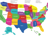 Usa Colorful Map Mapsof Net