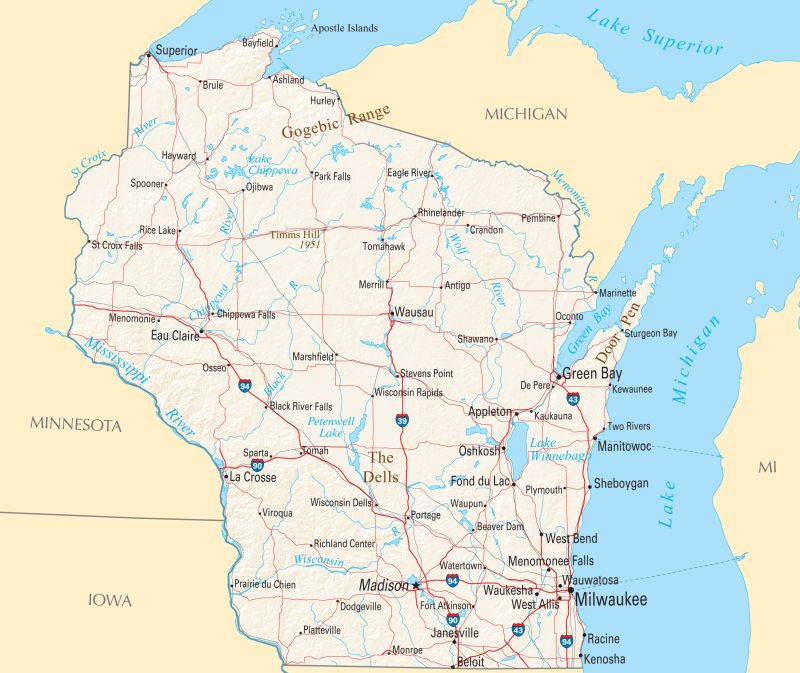 Where Is Wisconsin Located Mapsof Net - Mountain Pictures - Gorgeous Desktop Collection
